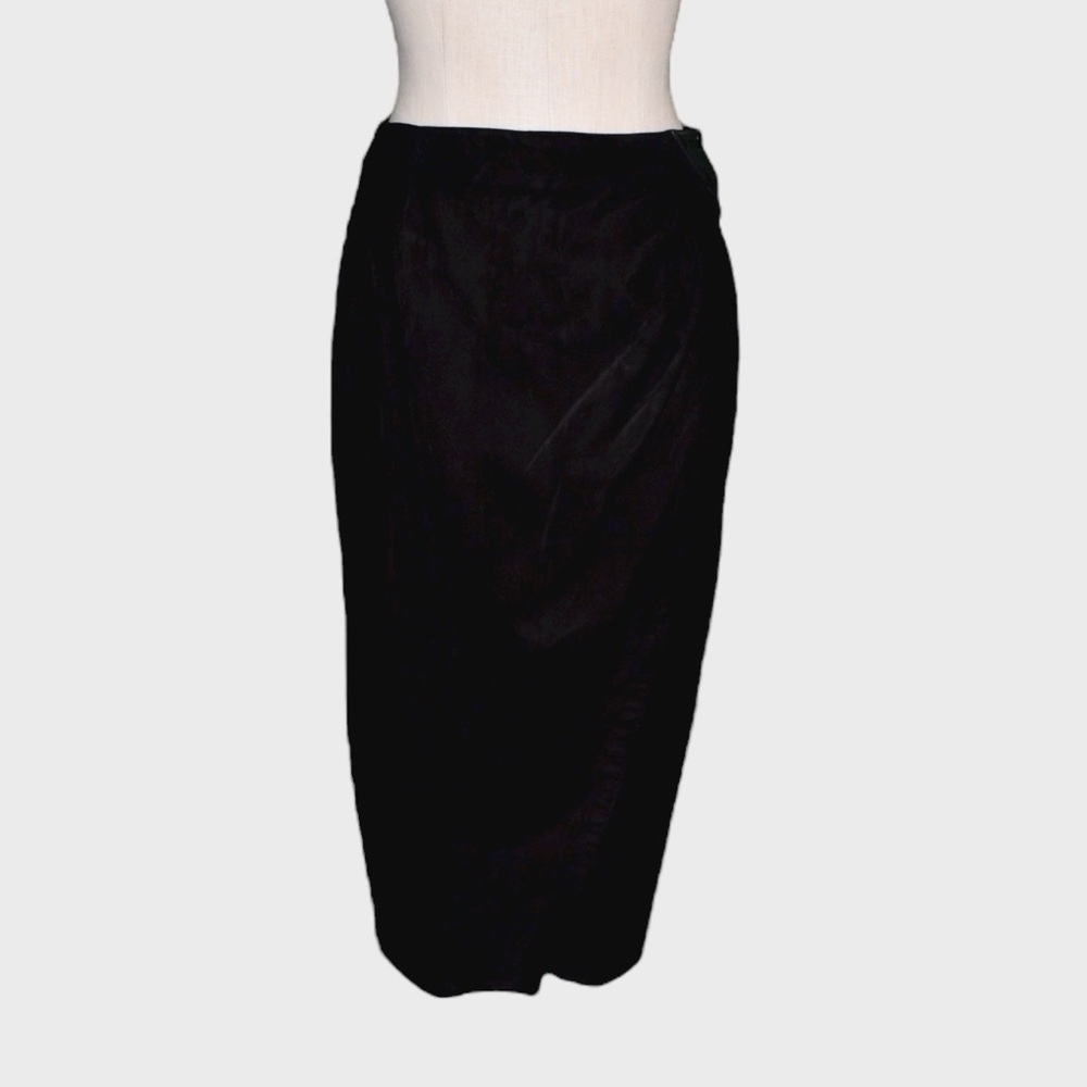 NWT Vintage Vakko Wrap Suede Midi‎ Pencil Skirt